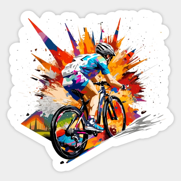 Mountain Bike Sport Game Champion Competition Abstract Sticker by Cubebox